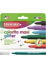 ΜΑΡΚΑΔΟΡΟΙ 6ΤΕΜ.ΧΟΝΤΡΟΙ ΜΑΧΙ FIBRA-COLOR GLITTER