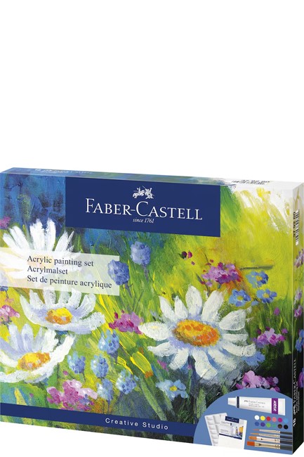 ΑΚΡΥΛΙΚΑ FABER 09ml.ΣΕΤ 12 ΧΡΩΜΑΤΩΝ CREATIVE STUDIO+ΚΑΜΒΑΣ+4 ΠΙΝΕΛΑ+ΠΑΛΕΤΑ 379280