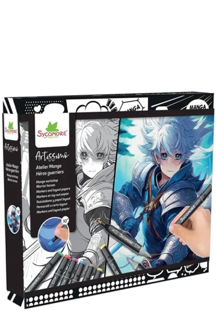ΣΕΤ ΖΩΓΡΑΦΙΚΗΣ SYCOMORE MANGA WARRIOR HEROES (10 ΠΡΟΤΥΠΩΜΕΝΕΣ+2 ΛΕΥΚΕΣ ΚΑΡΤΕΣ+10 ΜΑΡΚΑΔΟΡΟΙ)