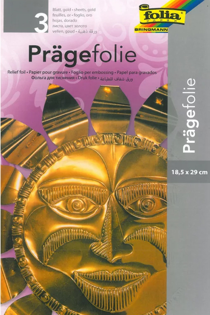 ΑΛΟΥΜΙΝΙΟ ΦΥΛΛΟ 70 micron 18,5*29cm.ΣΕΤ 3ΤΕΜ.FOLIA ΧΡΥΣΟ