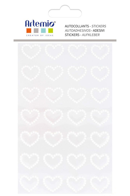 STRASS ΑΥΤΟΚΟΛΛΗΤΑ ARTEMIO ΑΣΠΡΕΣ ΚΑΡΔΙΕΣ