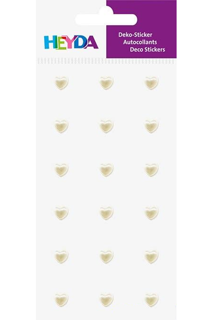 ΠΕΡΛΕΣ ΑΥΤΟΚΟΛΛΗΤΕΣ HEYDA ΚΑΡΔΙΕΣ ΑΣΠΡΕΣ ΜΕΓΑΛΕΣ