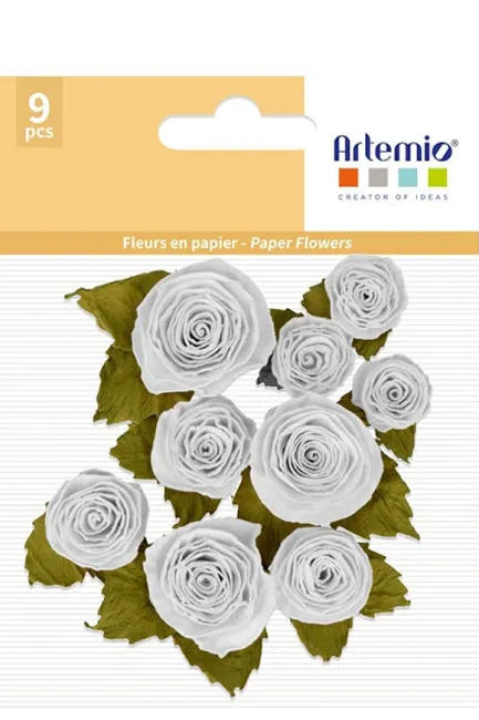 ΛΟΥΛΟΥΔΙΑ ΧΑΡΤΙΝΑ ARTEMIO ΣΕΤ 9ΤΕΜ.ΛΕΥΚΑ