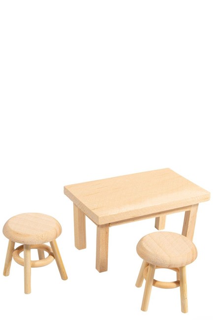 ΜΙΝΙΑΤΟΥΡΑ ΤΡΑΠΕΖΙ ΞΥΛΙΝΟ ΜΕ 2 ΣΚΑΜΠΟ 8*5*4,5cm.RAYER