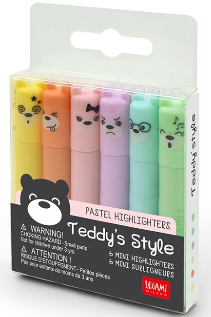 ΜΑΡΚΑΔΟΡΟΙ ΥΠΟΓΡ/ΣΗΣ FΑΝCΥ ΣΕΤ 6ΤΕΜ. LEGAMI TEDDY'S STYLE MHKIT4 PASTEL