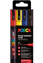 ΜΑΡΚΑΔΟΡΟΣ ΖΩΓΡΑΦΙΚΗΣ UNI POSCA PC-3M 0,9-1,3mm.ΣΕΤ 4ΤΕΜ.STANDARD