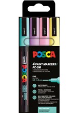 ΜΑΡΚΑΔΟΡΟΣ ΖΩΓΡΑΦΙΚΗΣ UNI POSCA PC-3M 0,9-1,3mm.ΣΕΤ 4ΤΕΜ.SOFT