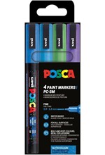 ΜΑΡΚΑΔΟΡΟΣ ΖΩΓΡΑΦΙΚΗΣ UNI POSCA PC-3M 0,9-1,3mm.ΣΕΤ 4ΤΕΜ.GLITTER COOL