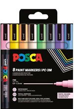 ΜΑΡΚΑΔΟΡΟΣ ΖΩΓΡΑΦΙΚΗΣ UNI POSCA PC-3M 0,9-1,3mm.ΣΕΤ 8ΤΕΜ.PASTEL