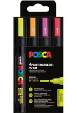 ΜΑΡΚΑΔΟΡΟΣ ΖΩΓΡΑΦΙΚΗΣ UNI POSCA PC-5M 1,8-2,5mm.ΣΕΤ 4ΤΕΜ.NEON