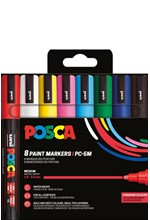 ΜΑΡΚΑΔΟΡΟΣ ΖΩΓΡΑΦΙΚΗΣ UNI POSCA PC-5M 1,8-2,5mm.ΣΕΤ 8ΤΕΜ.STANDARD