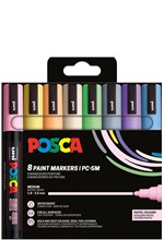 ΜΑΡΚΑΔΟΡΟΣ ΖΩΓΡΑΦΙΚΗΣ UNI POSCA PC-5M 1,8-2,5mm.ΣΕΤ 8ΤΕΜ.PASTEL
