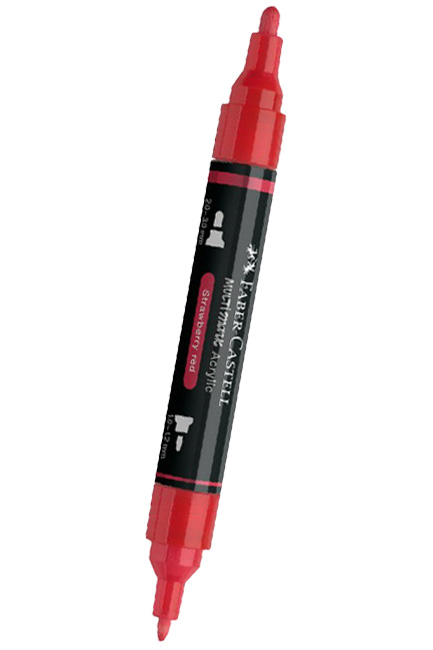ΜΑΡΚΑΔΟΡΟΣ ΑΚΡΥΛΙΚΟΣ FABER ΜΕ ΔΙΠΛΗ ΜΥΤΗ 185918-STRAWBERRY RED