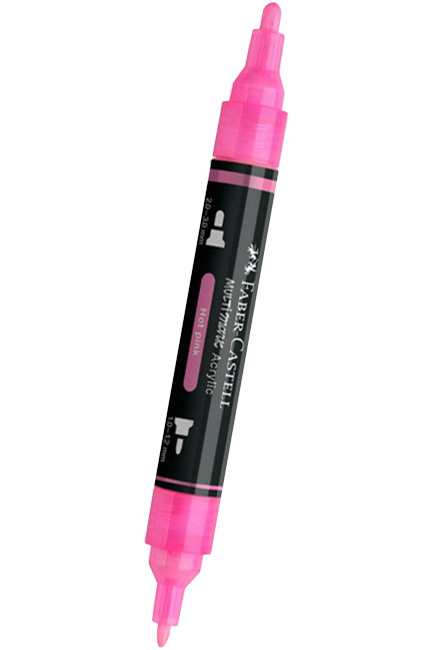 ΜΑΡΚΑΔΟΡΟΣ ΑΚΡΥΛΙΚΟΣ FABER ΜΕ ΔΙΠΛΗ ΜΥΤΗ 185929-HOT PINK