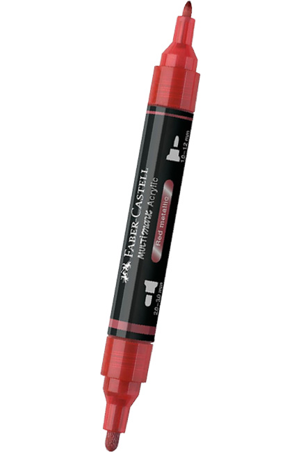 ΜΑΡΚΑΔΟΡΟΣ ΑΚΡΥΛΙΚΟΣ FABER ΜΕ ΔΙΠΛΗ ΜΥΤΗ 185996-METALLIC RED