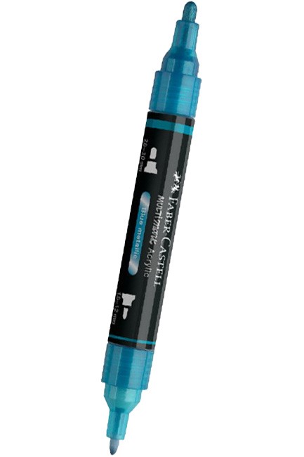 ΜΑΡΚΑΔΟΡΟΣ ΑΚΡΥΛΙΚΟΣ FABER ΜΕ ΔΙΠΛΗ ΜΥΤΗ 185993-METALLIC BLUE