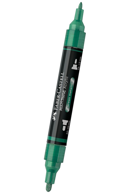 ΜΑΡΚΑΔΟΡΟΣ ΑΚΡΥΛΙΚΟΣ FABER ΜΕ ΔΙΠΛΗ ΜΥΤΗ 185995-METALLIC GREEN