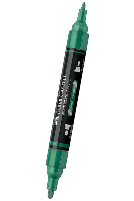 ΜΑΡΚΑΔΟΡΟΣ ΑΚΡΥΛΙΚΟΣ FABER ΜΕ ΔΙΠΛΗ ΜΥΤΗ 185995-METALLIC GREEN