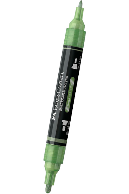 ΜΑΡΚΑΔΟΡΟΣ ΑΚΡΥΛΙΚΟΣ FABER ΜΕ ΔΙΠΛΗ ΜΥΤΗ 185994-METALLIC SAGE