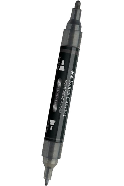 ΜΑΡΚΑΔΟΡΟΣ ΑΚΡΥΛΙΚΟΣ FABER ΜΕ ΔΙΠΛΗ ΜΥΤΗ 185997-METALLIC STEEL