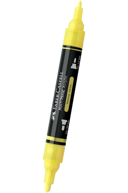 ΜΑΡΚΑΔΟΡΟΣ ΑΚΡΥΛΙΚΟΣ FABER ΜΕ ΔΙΠΛΗ ΜΥΤΗ 185956-NEON YELLOW