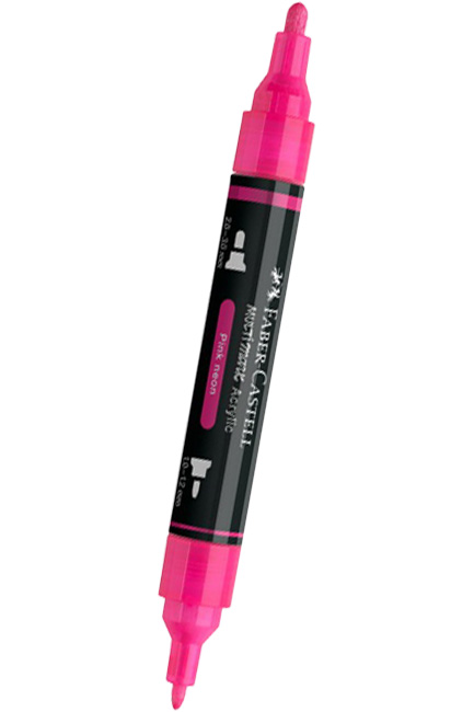 ΜΑΡΚΑΔΟΡΟΣ ΑΚΡΥΛΙΚΟΣ FABER ΜΕ ΔΙΠΛΗ ΜΥΤΗ 185953-NEON PINK