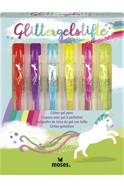 ΣΤΥΛΟ FΑΝCΥ ΜΟSΕS GLITTER UNICORN ΣΕΤ 6ΤΕΜ.