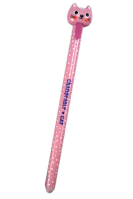 ΣΤΥΛΟ FΑΝCΥ GIM  ΜΕ ΓΟΜΑ CAT PINK 300-01203