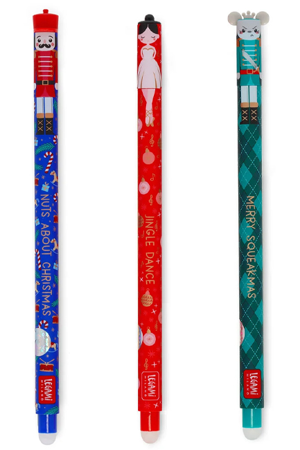 ΣΤΥΛΟ FΑΝCΥ LEGAMI ΜΕ ΓΟΜΑ EPSETKIT14  ΣΕΤ 3 ΤΕΜ.XMAS THE NUTCRACKER