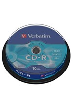 CD-R 80'700MB*52 VERBATIM SPINDLE 10TEM.43437