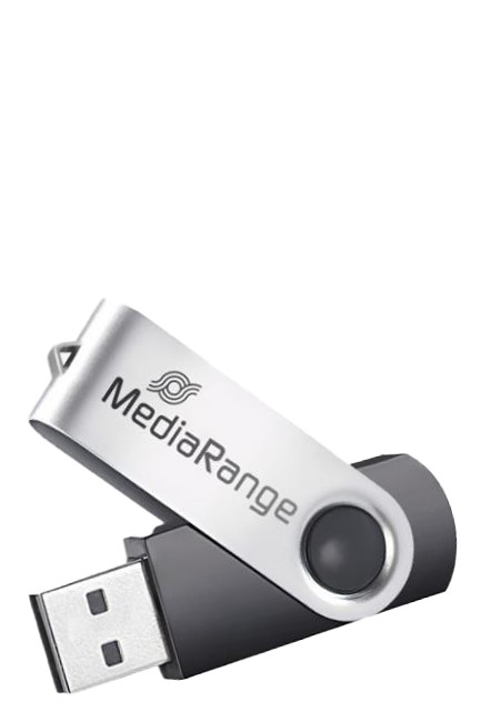 MEMORY USB 16GB 2.0 MEDIARANGE BLACK-SILVER