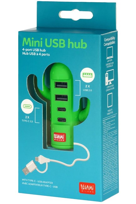 ΑΝΤΑΠΤΟΡΑΣ USB LEGAMI MUA0005 ΜΕ 4 ΘΥΡΕΣ CACTUS