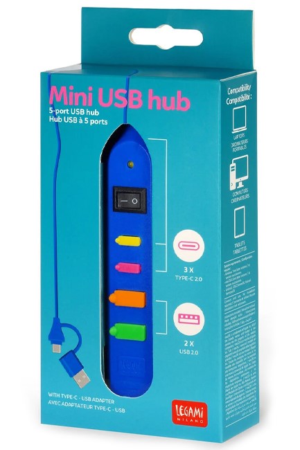 ΑΝΤΑΠΤΟΡΑΣ USB LEGAMI MUA0004 ΜΕ 4 ΘΥΡΕΣ BLUE