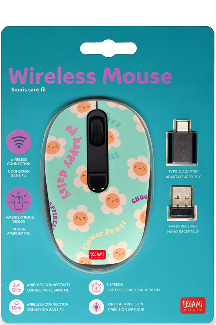 MOUSE ΟΠΤΙΚΟ ΑΣΥΡΜΑΤΟ LEGAMI WMO0010  GREEN DAISY