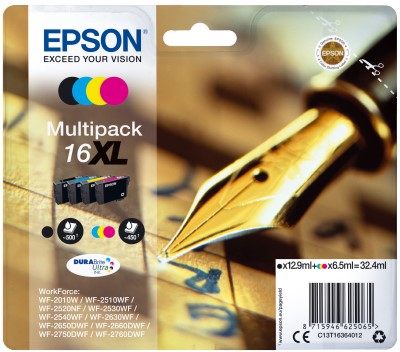 ΜΕΛΑΝΙ INKJET EPSON N.16XL MULTIRACK (BLACK-CYAN-MAGENTA-YELLOW) (PEN)