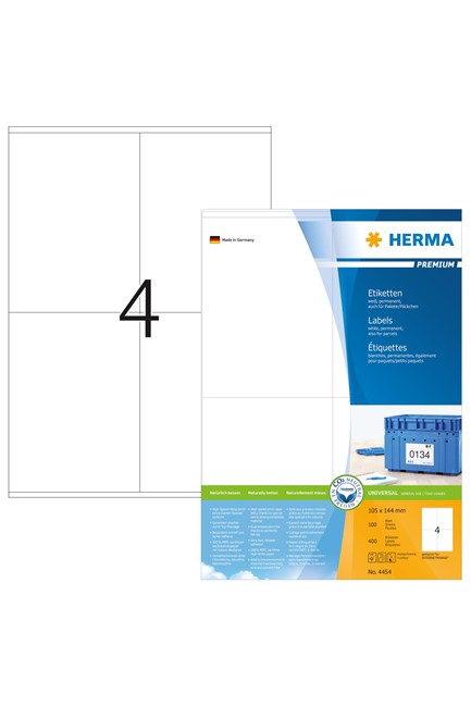 ΕΤΙΚΕΤΕΣ INKJET/LASER/COPIER 105*144mm.100Φ.HERMA 4454