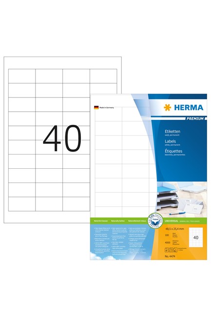 ΕΤΙΚΕΤΕΣ INKJET/LASER/COPIER 48,5*25,4mm.100Φ.HERMA 4474