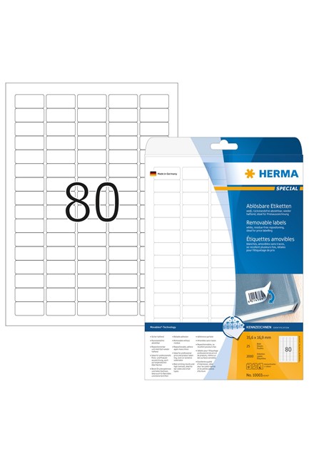 ΕΤΙΚΕΤΕΣ INKJET/LASER/COPIER 35,6*16,9mm.25Φ.HERMA 10003 MOVABLES