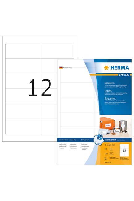 ΕΤΙΚΕΤΕΣ INKJET 96,5*42,3mm.100Φ.HERMA 4816