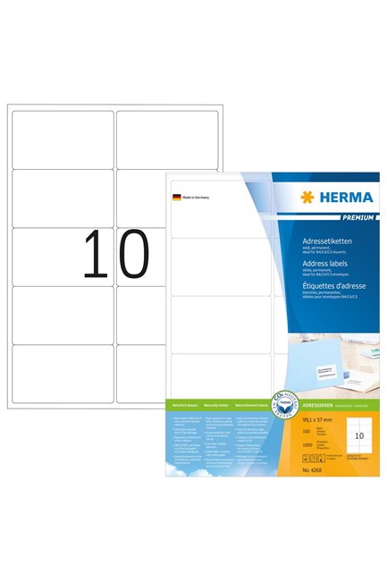 ΕΤΙΚΕΤΕΣ INKJET/LASER/COPIER 99,1*57mm.100Φ.HERMA 4268