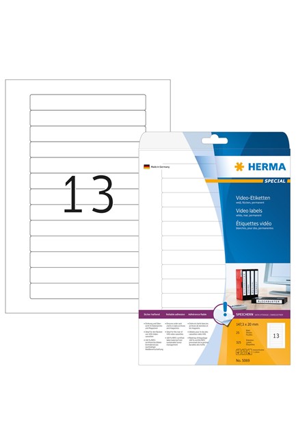 ΕΤΙΚΕΤΕΣ INKJET/LASER/COPIER 147,3*20mm.25Φ.HERMA 5069