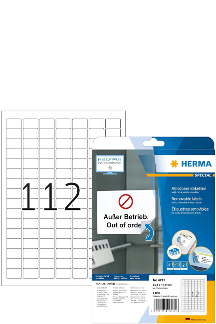 ΕΤΙΚΕΤΕΣ INKJET/LASER/COPIER 25,4*16,9mm.25Φ.HERMA 4211
