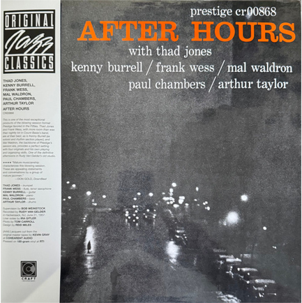 JONES/WESS/BURRELL/WALDRON - AFTER HOURS (CRAFT OJC SERIES)