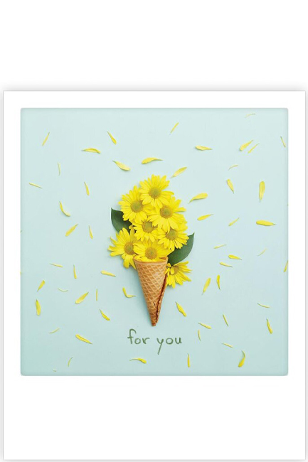 ΚΑΡΤΑ PICKMOTION ΜΟΝΗ FOR YOU YELLOW FLOWERS