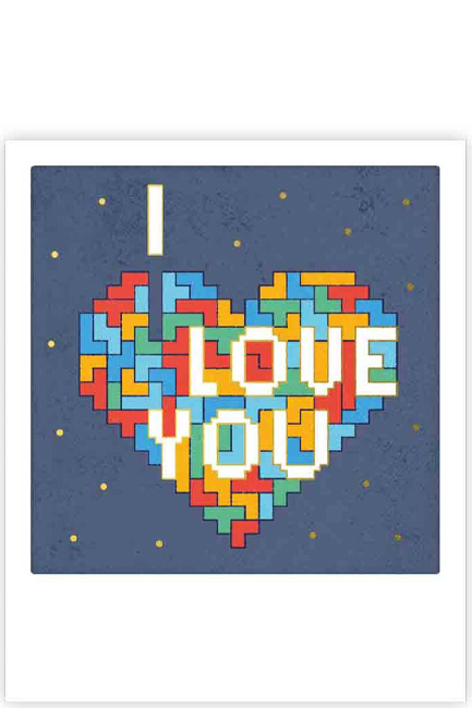 ΚΑΡΤΑΚΙ PICKMOTION ΜΟΝΟ I LOVE YOU TETRIS