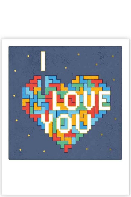 ΚΑΡΤΑΚΙ PICKMOTION ΜΟΝΟ I LOVE YOU TETRIS