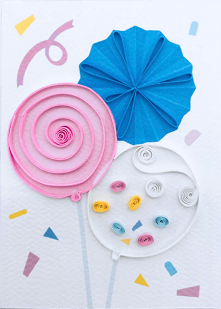 ΚΑΡΤΑΚΙ ΕΥΧΕΤΗΡΙΟ QUILLING FILIGRANA ΜΝ003 ΜΠΑΛΟΝΙΑ