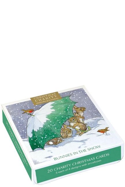 ΚΑΡΤΑ ΕΥΧΕΤΗΡΙΑ XMAS ΣΕΤ 20ΤΕΜ.ΜΕ ΦΑΚΕΛΟ MUSEUMS & GALLERIES BUNNIES IN THE SNOW