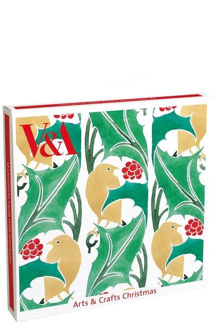 ΚΑΡΤΑ ΕΥΧΕΤΗΡΙΑ XMAS ΣΕΤ 12ΤΕΜ.ΜΕ ΦΑΚΕΛΟ V&A ARTS AND CRAFTS CHRISTMAS
