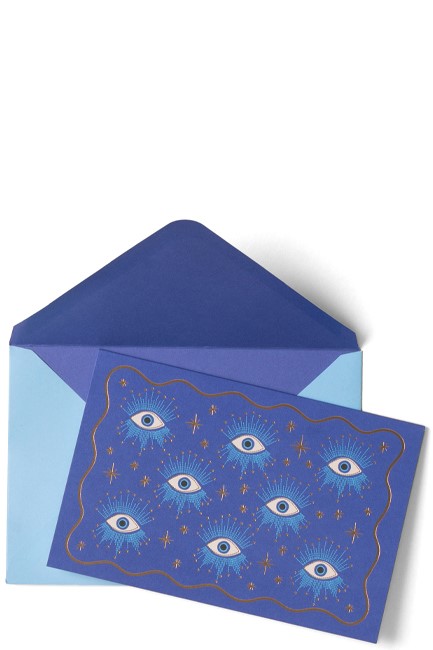 ΚΑΡΤΑ ΕΥΧΕΤΗΡΙΑ ΣΕΤ 16ΤΕΜ.ΜΕ ΦΑΚΕΛΟ DESIGNWORKS NCS-1002EU CELESTIAL TEAL MOON